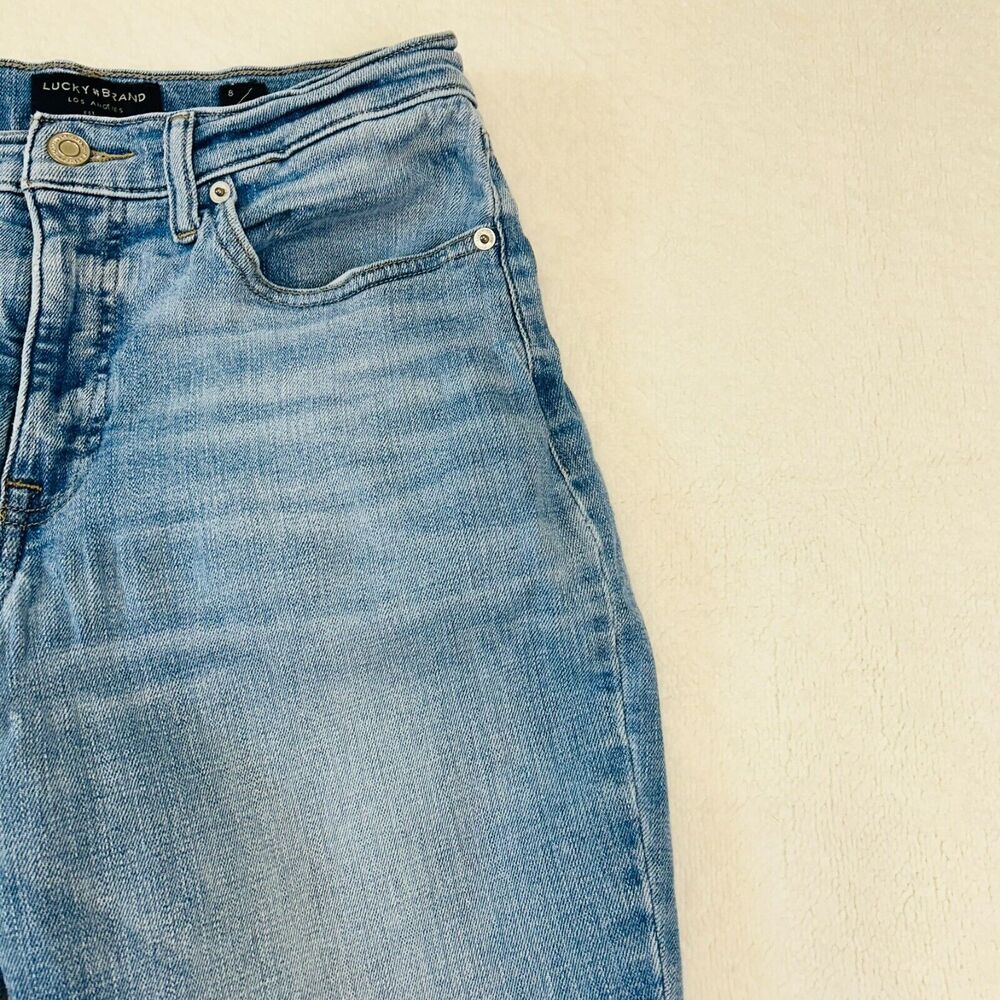 Lucky Brand Straight Ankle Crop Jeans 8/29 Mid Rise Dark Wash Denim - Picture 3 of 16